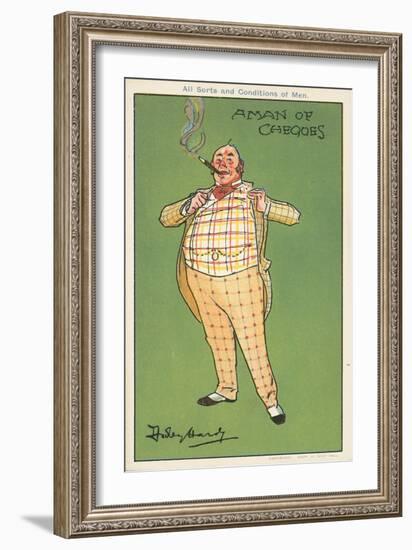 A Man of Cheques: a Wealthy Man in a Checked Suit (Colour Litho)-Dudley Hardy-Framed Giclee Print