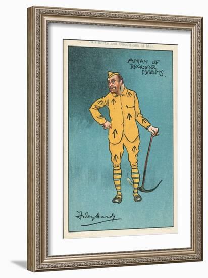 A Man of Regular Habits: Prisoner Holding a Pickaxe (Colour Litho)-Dudley Hardy-Framed Giclee Print