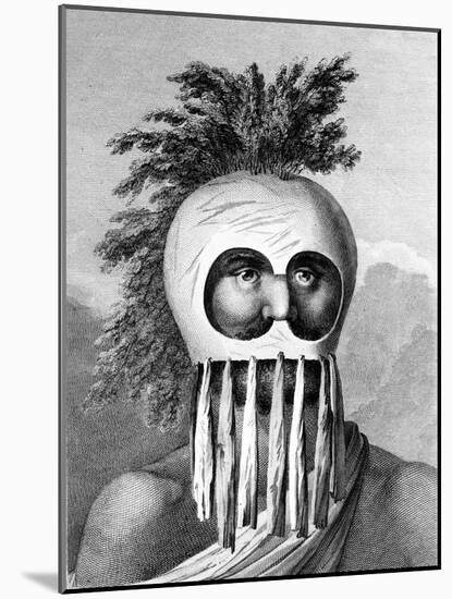 A Man of the Sandwich Islands in a Mask, Illustration from 'A Voyage to the Pacific', Engraved by…-John Webber-Mounted Giclee Print