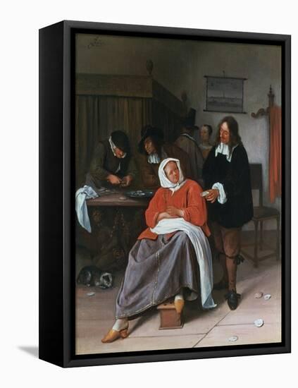 A Man Offering an Oyster to a Woman, C1660-1665-Jan Steen-Framed Premier Image Canvas