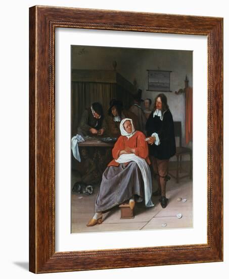 A Man Offering an Oyster to a Woman, C1660-1665-Jan Steen-Framed Giclee Print