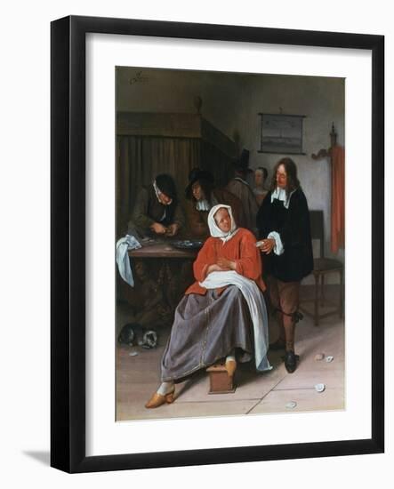 A Man Offering an Oyster to a Woman, C1660-1665-Jan Steen-Framed Giclee Print