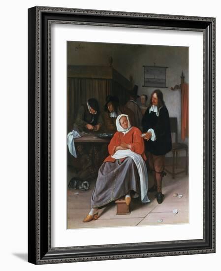 A Man Offering an Oyster to a Woman, C1660-1665-Jan Steen-Framed Giclee Print