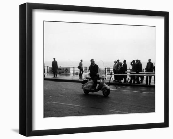 A Man on a Lambretta Scooter, Taking Part in the Daily Express Rally, 1953-null-Framed Photographic Print