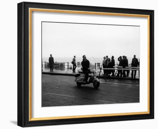 A Man on a Lambretta Scooter, Taking Part in the Daily Express Rally, 1953-null-Framed Photographic Print