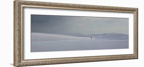 A Man on the Sand Dunes in Lencois Maranhenses National Park on a Stormy Afternoon-Alex Saberi-Framed Photographic Print