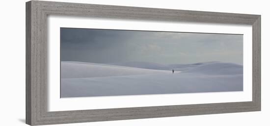 A Man on the Sand Dunes in Lencois Maranhenses National Park on a Stormy Afternoon-Alex Saberi-Framed Photographic Print