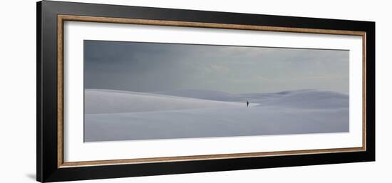 A Man on the Sand Dunes in Lencois Maranhenses National Park on a Stormy Afternoon-Alex Saberi-Framed Photographic Print