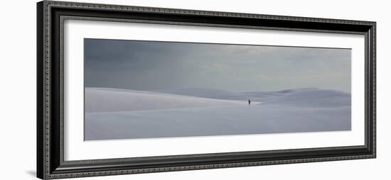 A Man on the Sand Dunes in Lencois Maranhenses National Park on a Stormy Afternoon-Alex Saberi-Framed Photographic Print