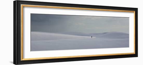 A Man on the Sand Dunes in Lencois Maranhenses National Park on a Stormy Afternoon-Alex Saberi-Framed Photographic Print