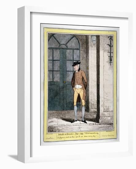A Man Outside Brooks's Club, London, 1815-George Cruikshank-Framed Giclee Print