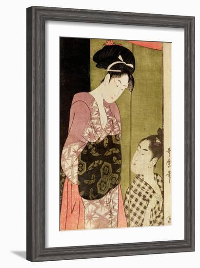 A Man Painting a Woman-Kitagawa Utamaro-Framed Giclee Print