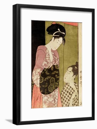 A Man Painting a Woman-Kitagawa Utamaro-Framed Giclee Print