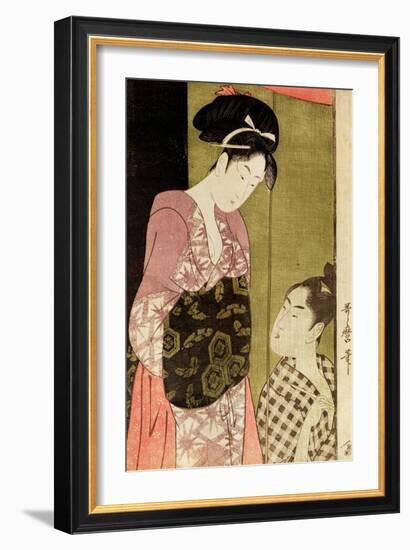 A Man Painting a Woman-Kitagawa Utamaro-Framed Giclee Print
