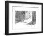 A man passing an alley with a sign pointing to "scenic area" with a valley... - New Yorker Cartoon-Jason Patterson-Framed Premium Giclee Print