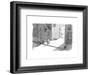A man passing an alley with a sign pointing to "scenic area" with a valley... - New Yorker Cartoon-Jason Patterson-Framed Premium Giclee Print