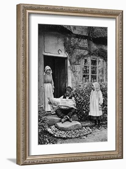 A Man Reading the Daily Mail, Shropshire, C1922-AW Cutler-Framed Giclee Print