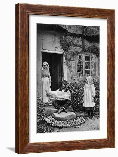 A Man Reading the Daily Mail, Shropshire, C1922-AW Cutler-Framed Giclee Print