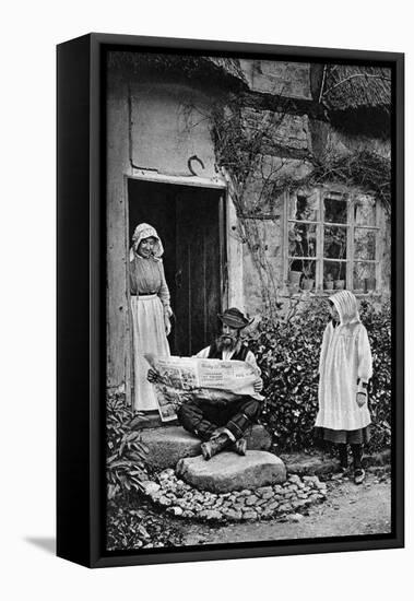 A Man Reading the Daily Mail, Shropshire, C1922-AW Cutler-Framed Premier Image Canvas