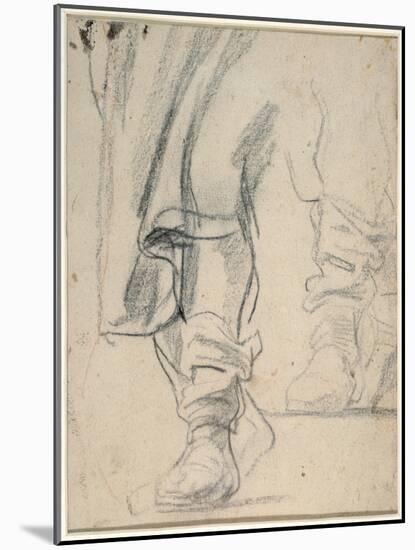 A Man's Booted Legs, and Cloak Descending (Black and Red Chalk on Paper)-Sir Anthony Van Dyck-Mounted Giclee Print
