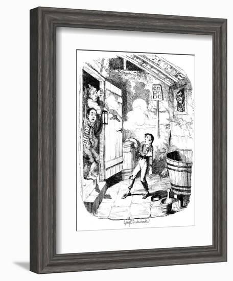 A Man Shoots a Young Boy Who He Suspects of Stealing, 19th Century-George Cruikshank-Framed Giclee Print