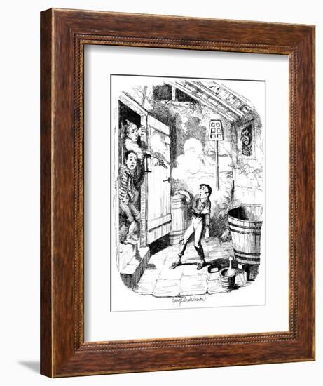 A Man Shoots a Young Boy Who He Suspects of Stealing, 19th Century-George Cruikshank-Framed Giclee Print