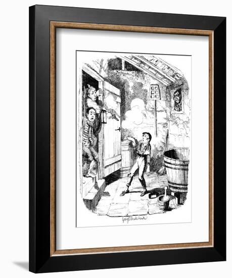 A Man Shoots a Young Boy Who He Suspects of Stealing, 19th Century-George Cruikshank-Framed Giclee Print