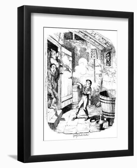 A Man Shoots a Young Boy Who He Suspects of Stealing, 19th Century-George Cruikshank-Framed Giclee Print