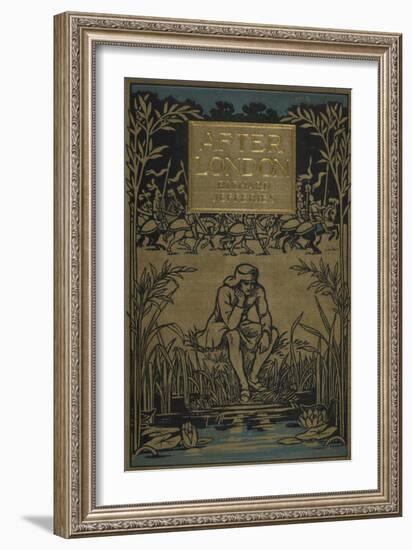 A Man Sitting by a Pond-null-Framed Giclee Print