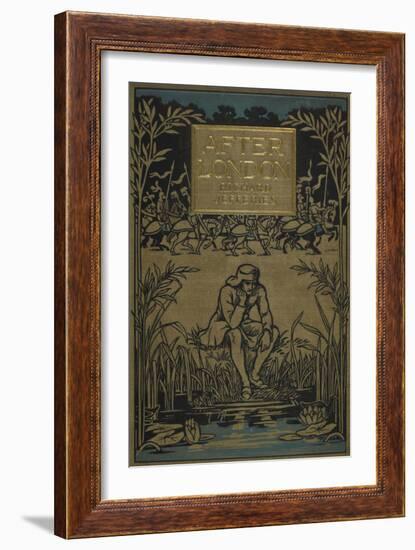 A Man Sitting by a Pond-null-Framed Giclee Print