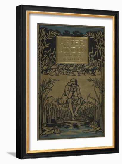 A Man Sitting by a Pond-null-Framed Giclee Print