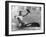 A Man with a Cowboy Hat Rides a Killer Whale-null-Framed Photographic Print