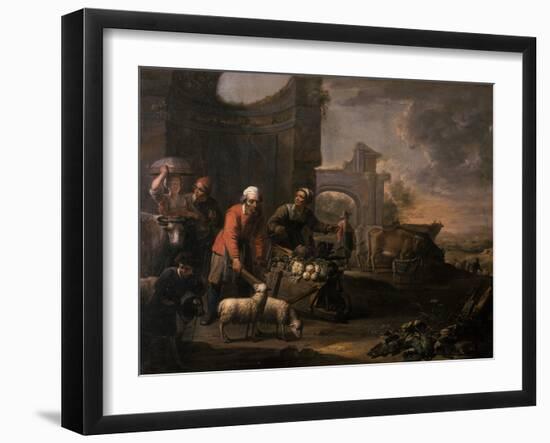 A Man with a Pushcart Full of Vegetables-Willem Van The Elder Herp-Framed Giclee Print