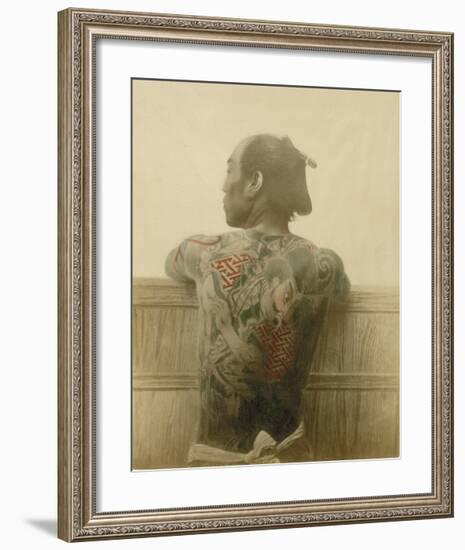 A Man with Tattoo-Felice Beato-Framed Premium Giclee Print