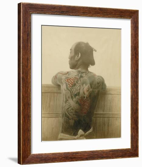 A Man with Tattoo-Felice Beato-Framed Premium Giclee Print