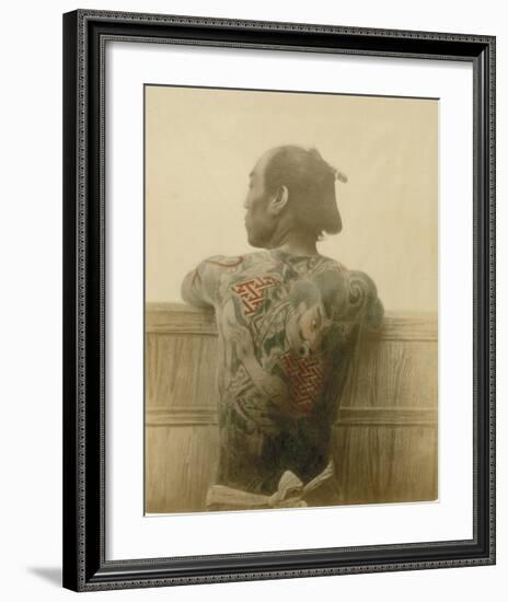 A Man with Tattoo-Felice Beato-Framed Premium Giclee Print