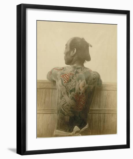 A Man with Tattoo-Felice Beato-Framed Premium Giclee Print