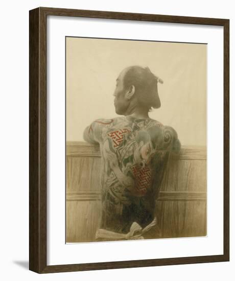 A Man with Tattoo-Felice Beato-Framed Premium Giclee Print