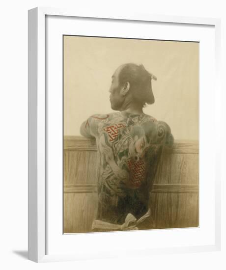 A Man with Tattoo-Felice Beato-Framed Premium Giclee Print