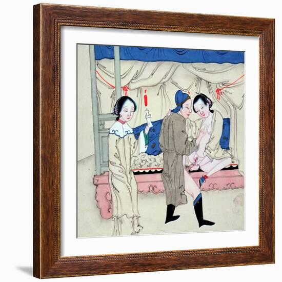 A Man with Two Women-null-Framed Giclee Print