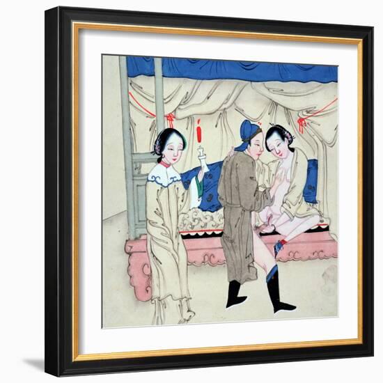 A Man with Two Women-null-Framed Giclee Print