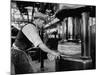 A Man Working in the Tire Facotry-William Vandivert-Mounted Premium Photographic Print
