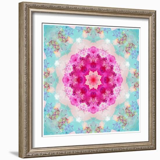 A Mandala from Flowers in Vintage Pastel Tones-Alaya Gadeh-Framed Photographic Print
