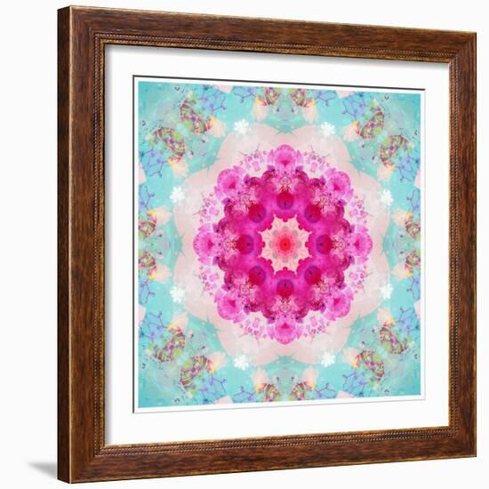 A Mandala from Flowers in Vintage Pastel Tones-Alaya Gadeh-Framed Photographic Print