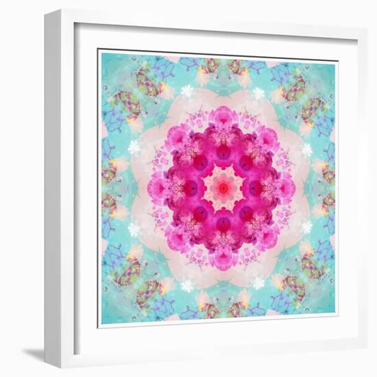 A Mandala from Flowers in Vintage Pastel Tones-Alaya Gadeh-Framed Photographic Print