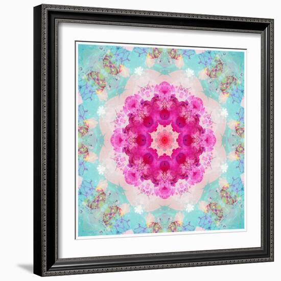 A Mandala from Flowers in Vintage Pastel Tones-Alaya Gadeh-Framed Photographic Print