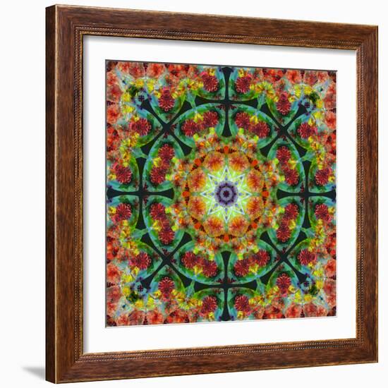 A Mandala from Flowers, Photograph, Many Layer Artwork-Alaya Gadeh-Framed Photographic Print