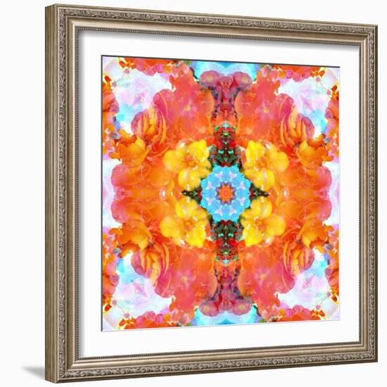 A Mandala Ornament from Flower Photographs, Conceptual Layer Work-Alaya Gadeh-Framed Photographic Print