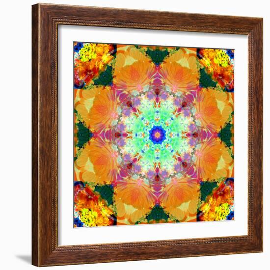 A Mandala Ornament from Flower Photographs, Conceptual Layer Work-Alaya Gadeh-Framed Photographic Print