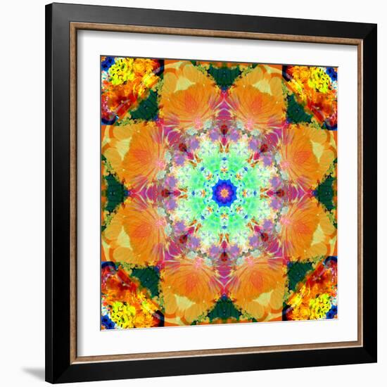 A Mandala Ornament from Flower Photographs, Conceptual Layer Work-Alaya Gadeh-Framed Photographic Print